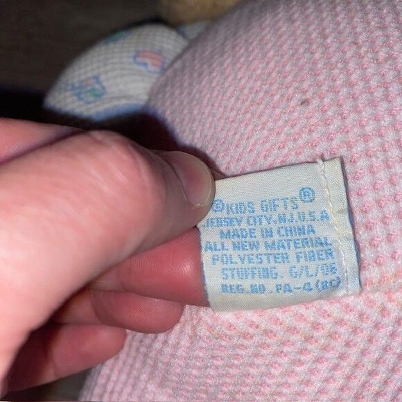 Vintage Osh Kosh Baby B'Gosh Bgosh Thermal Waffle Weave Plush Bear Pink 14" - Picture 6 of 6
